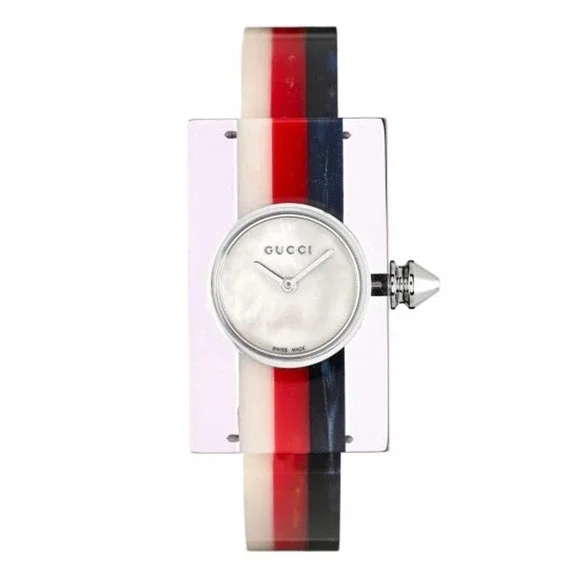 Gucci | Accessories | Gucci Plexiglass Rainbow Bangle Watch  display picture 3